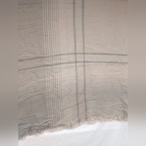 Pink Gray Plaid Blanket Scarf Wrap Throw